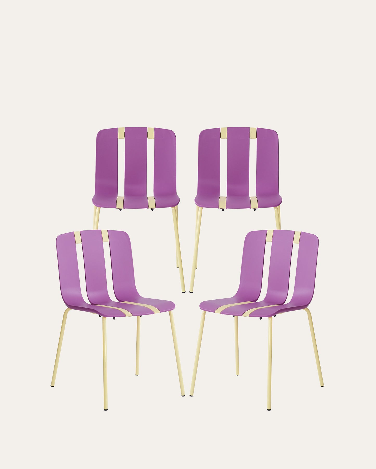Marlow Chairs – Purple & Yellow, Set of 4