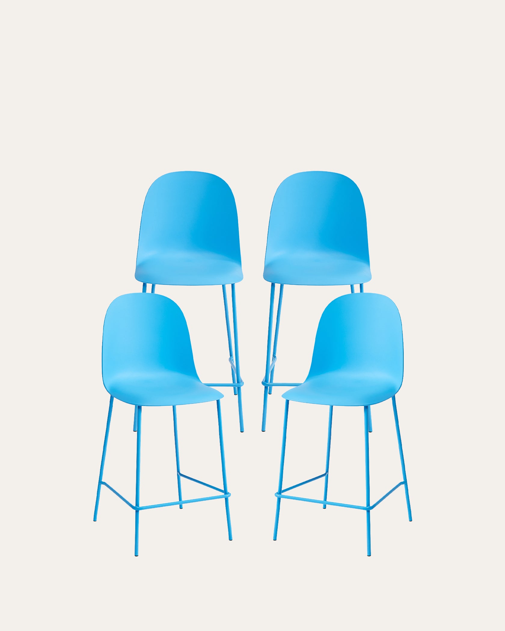 Wilshire Minimalist Counter Stool – Sky Blue, Set of 4