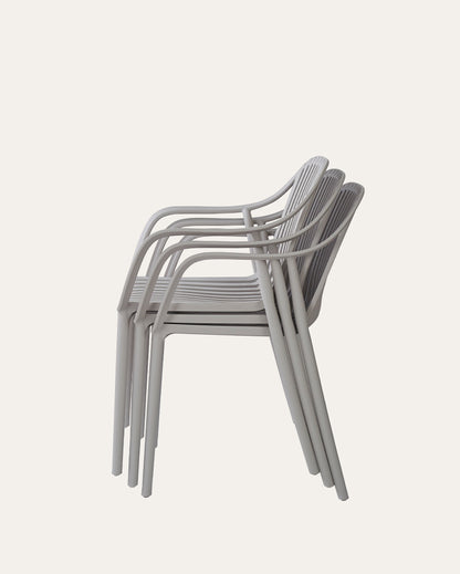 Everest Stackable Chairs, Grey, Set of 4
