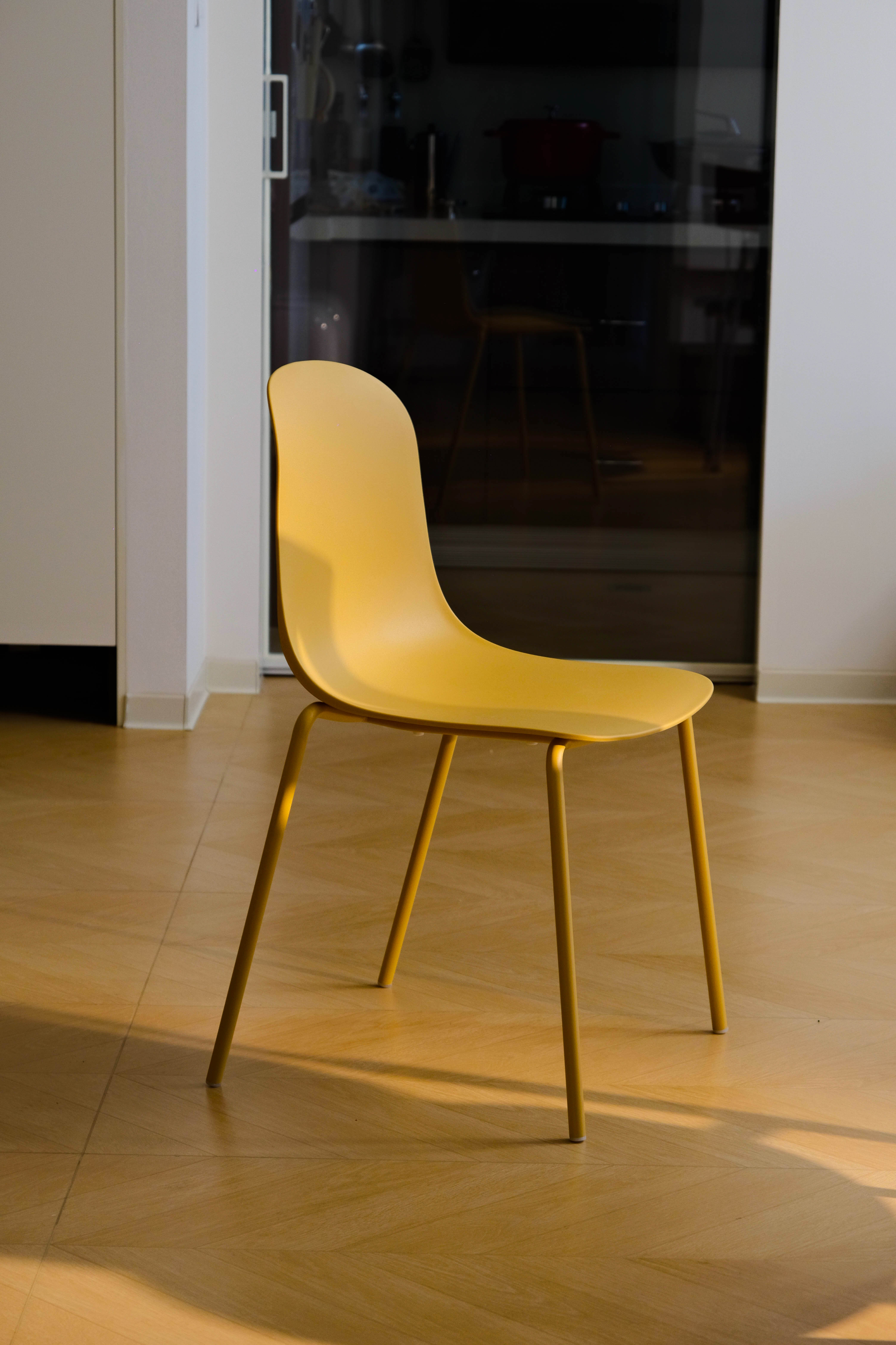 Wilshire Soft Curve Dining Chair - Mustard Yellow, Set of 4