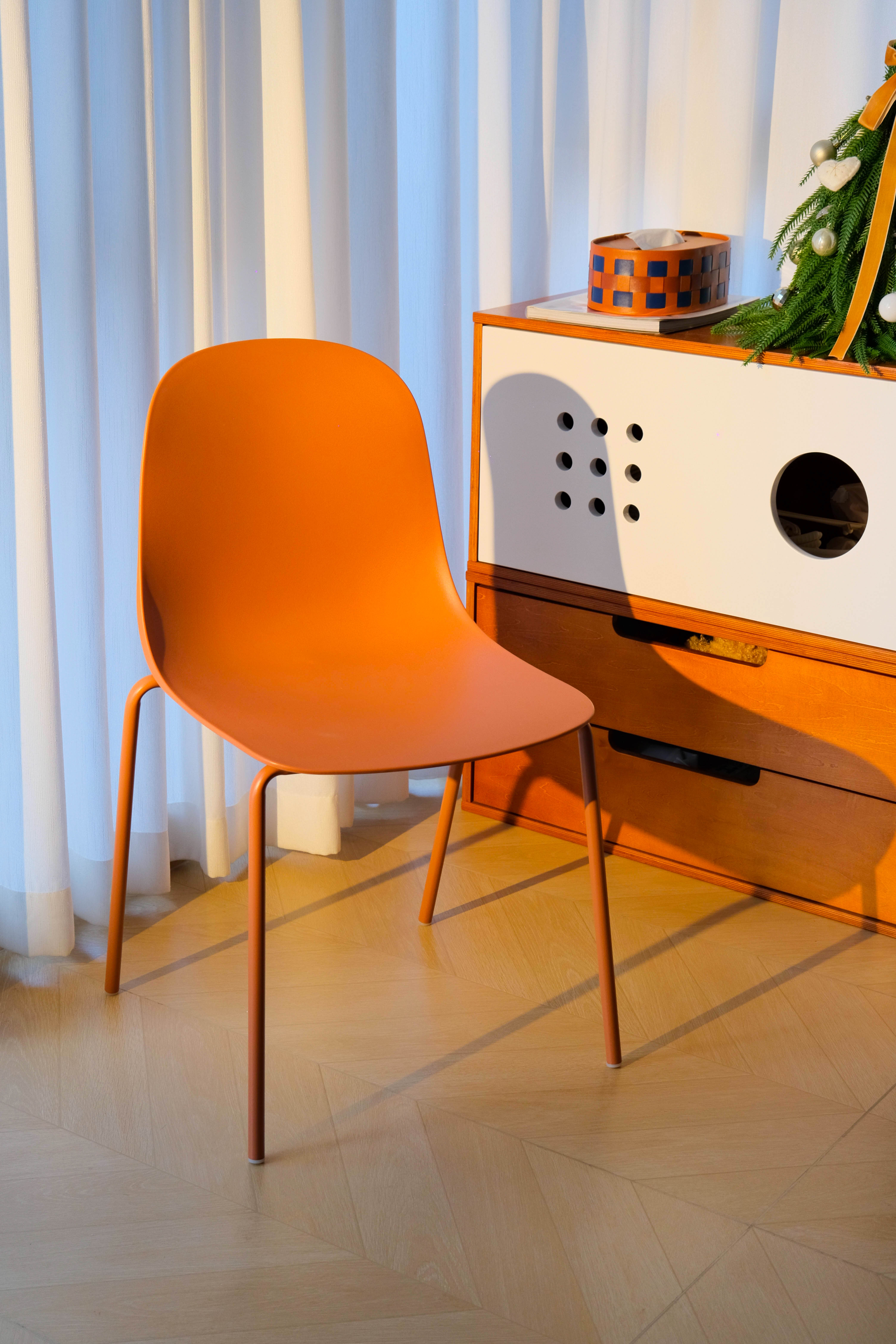 Wilshire Soft Curve Dining Chair - Terracotta, Set of 4