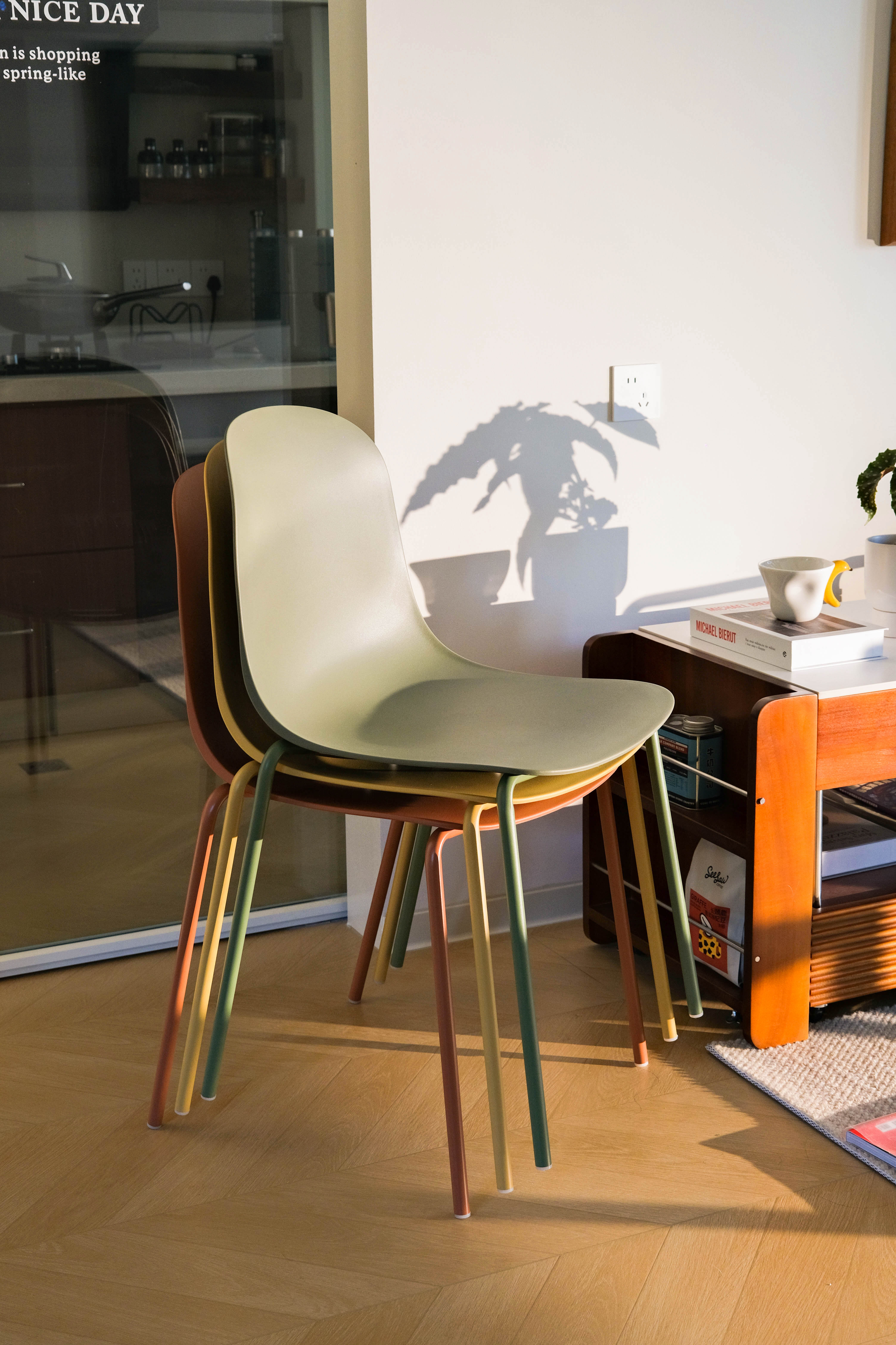 Wilshire Soft Curve Dining Chair - Terracotta, Set of 4