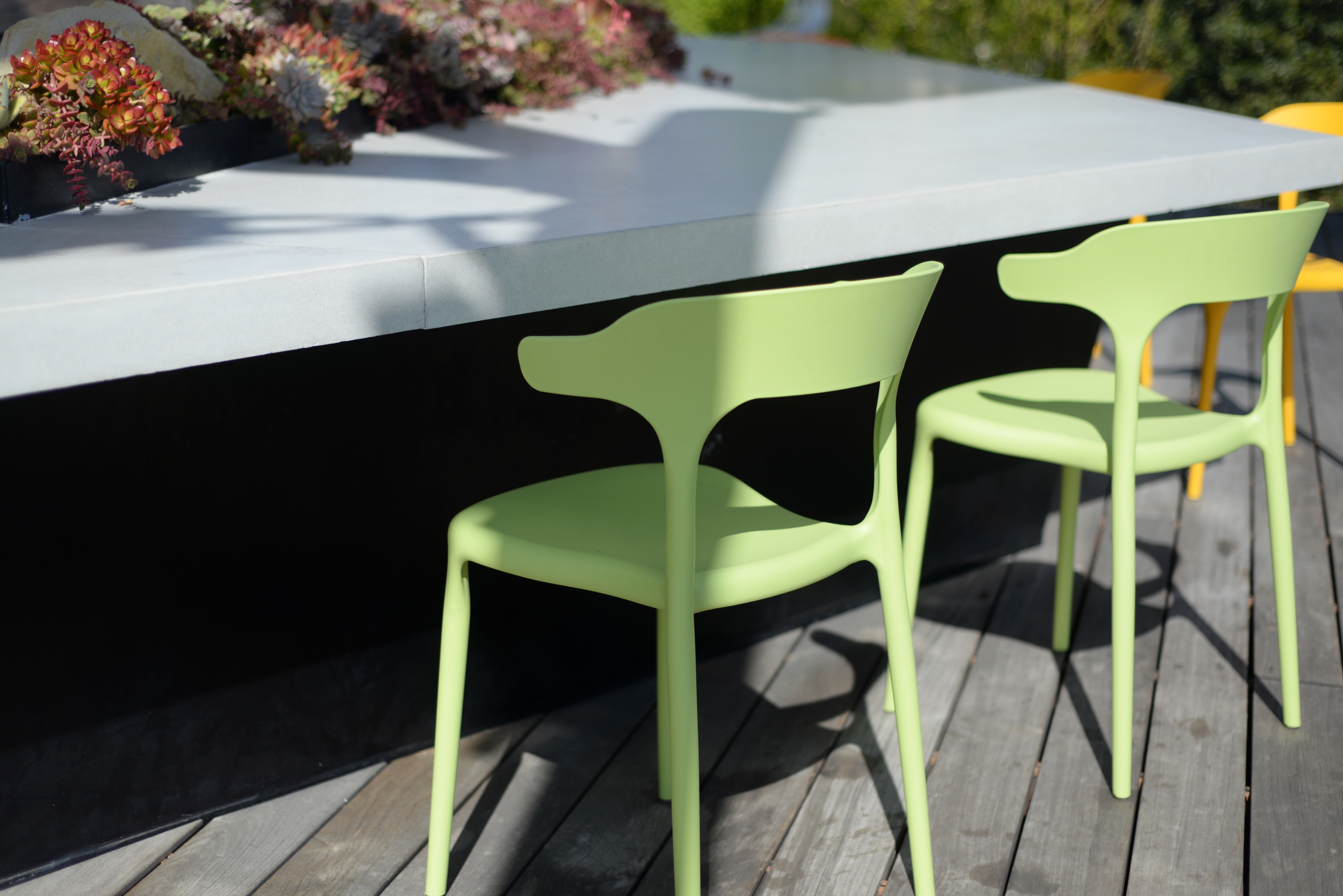 Coachella Stackable Chairs - Set of 4, Green