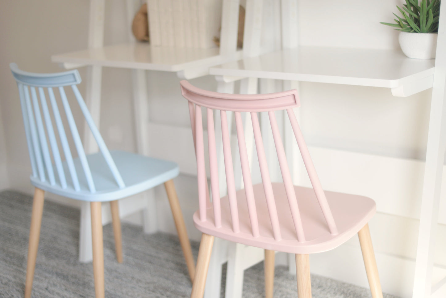 Troy Plastic Dining Chair Set, Set of 4, Blue