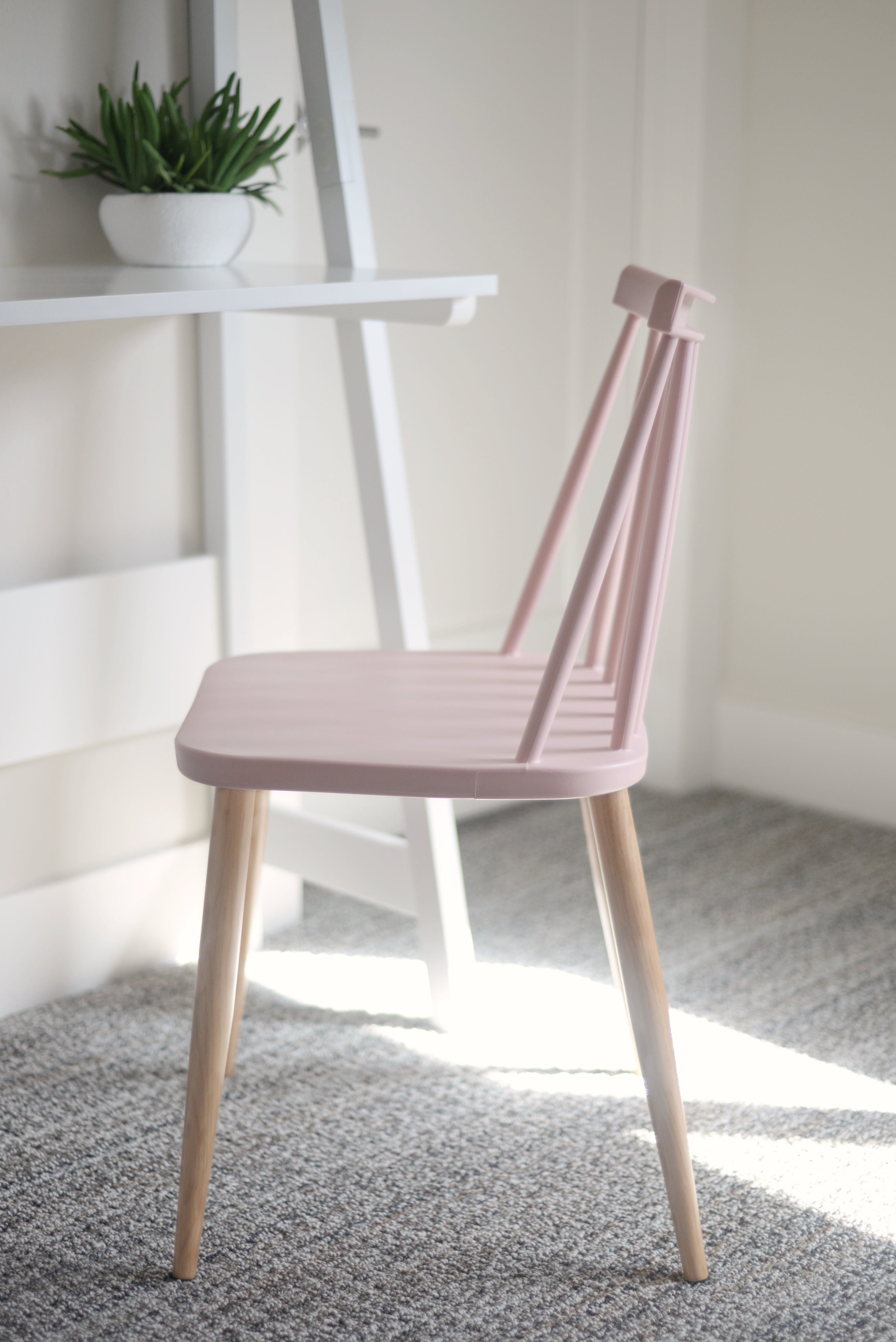 Troy Plastic Dining Chair - Set of 4, Pink