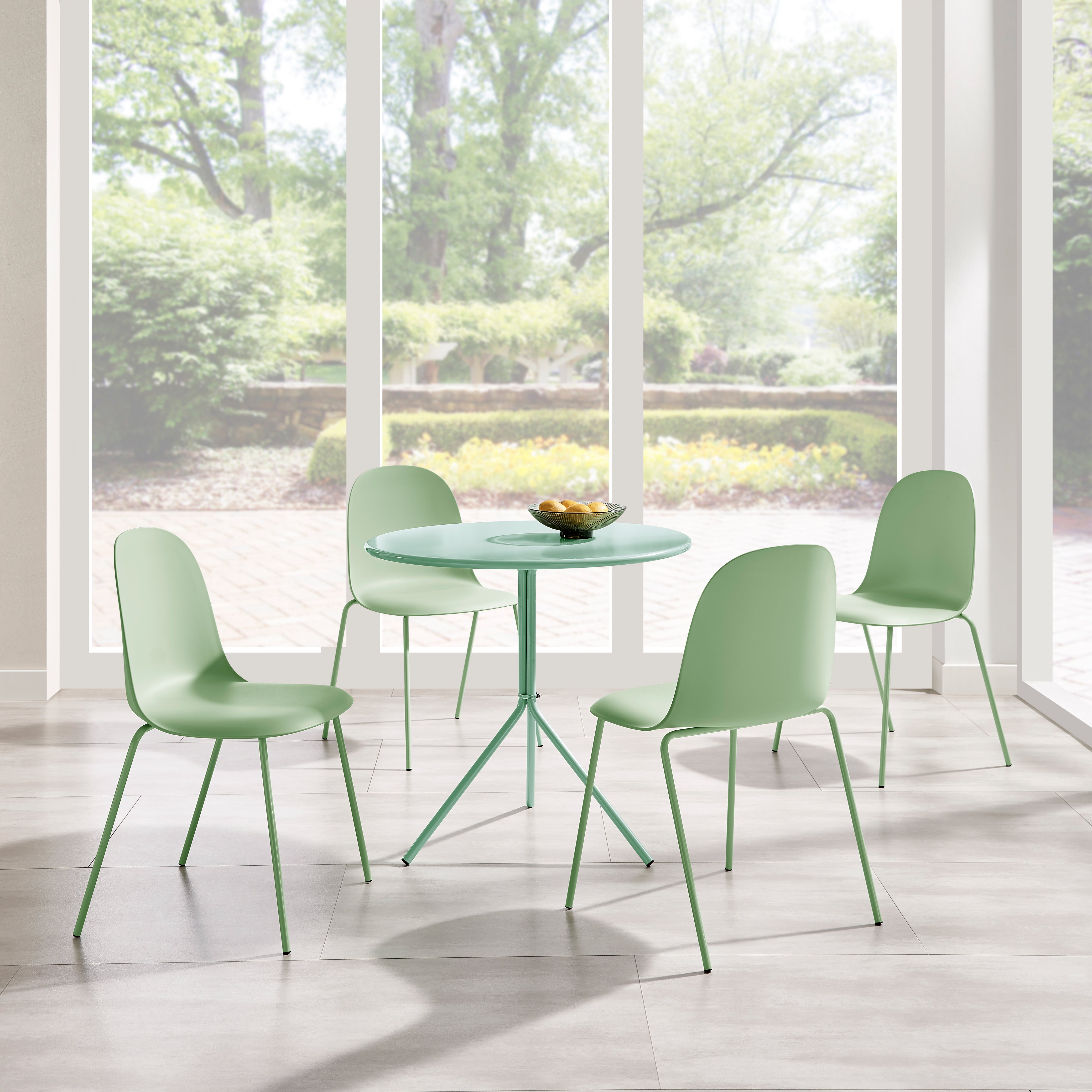 Wilshire Minimalist Dining Chair – Green, Set of 4