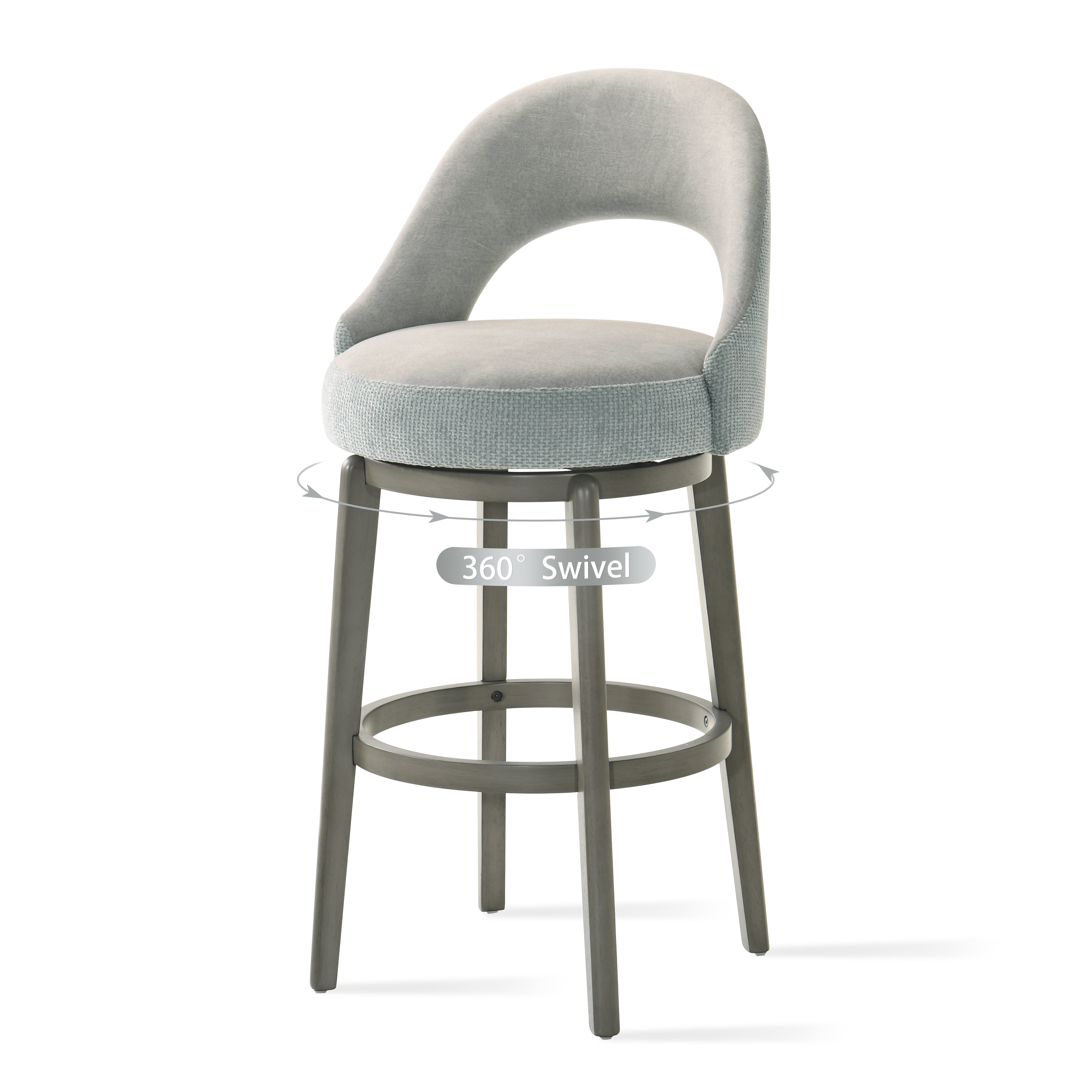 LA Jolla Swivel Velvet Bar Stools, Set of 2