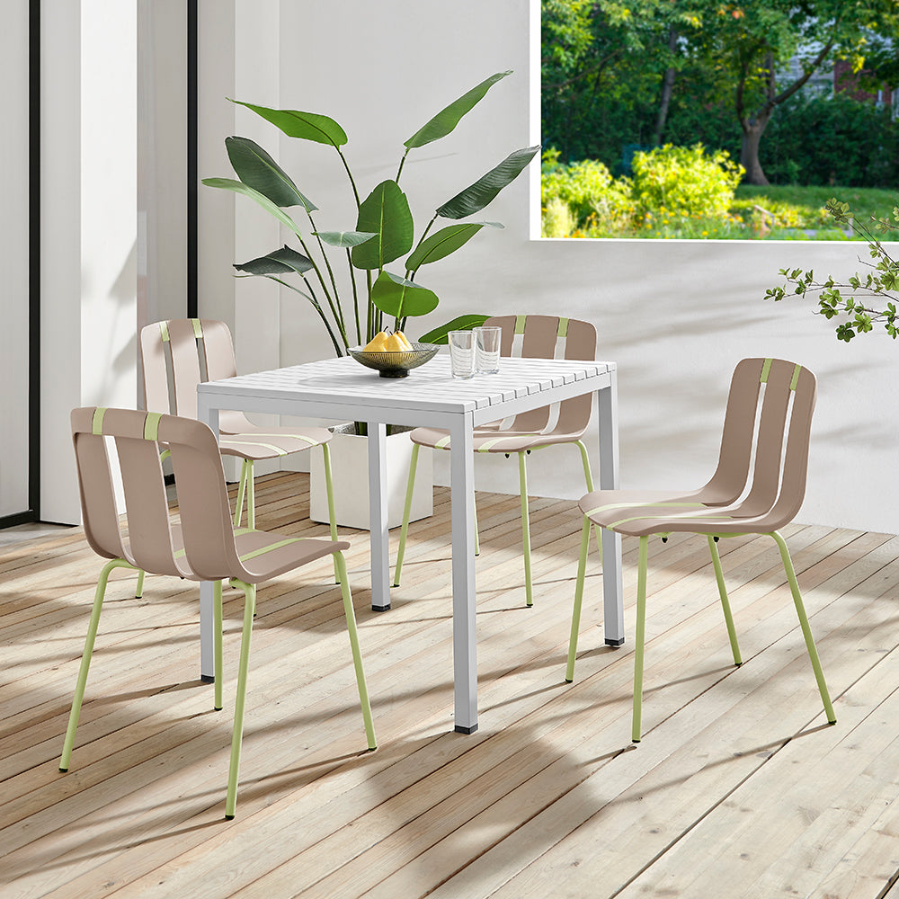 Cali Palette Creative DIY Assembly Chairs – Camel & Green, Set of 2