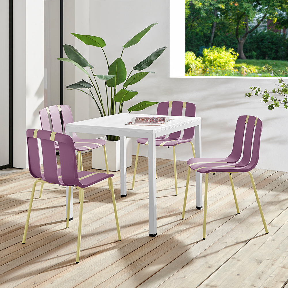 Cali Palette Creative DIY Assembly Chairs – Purple & Yellow, Set of 2