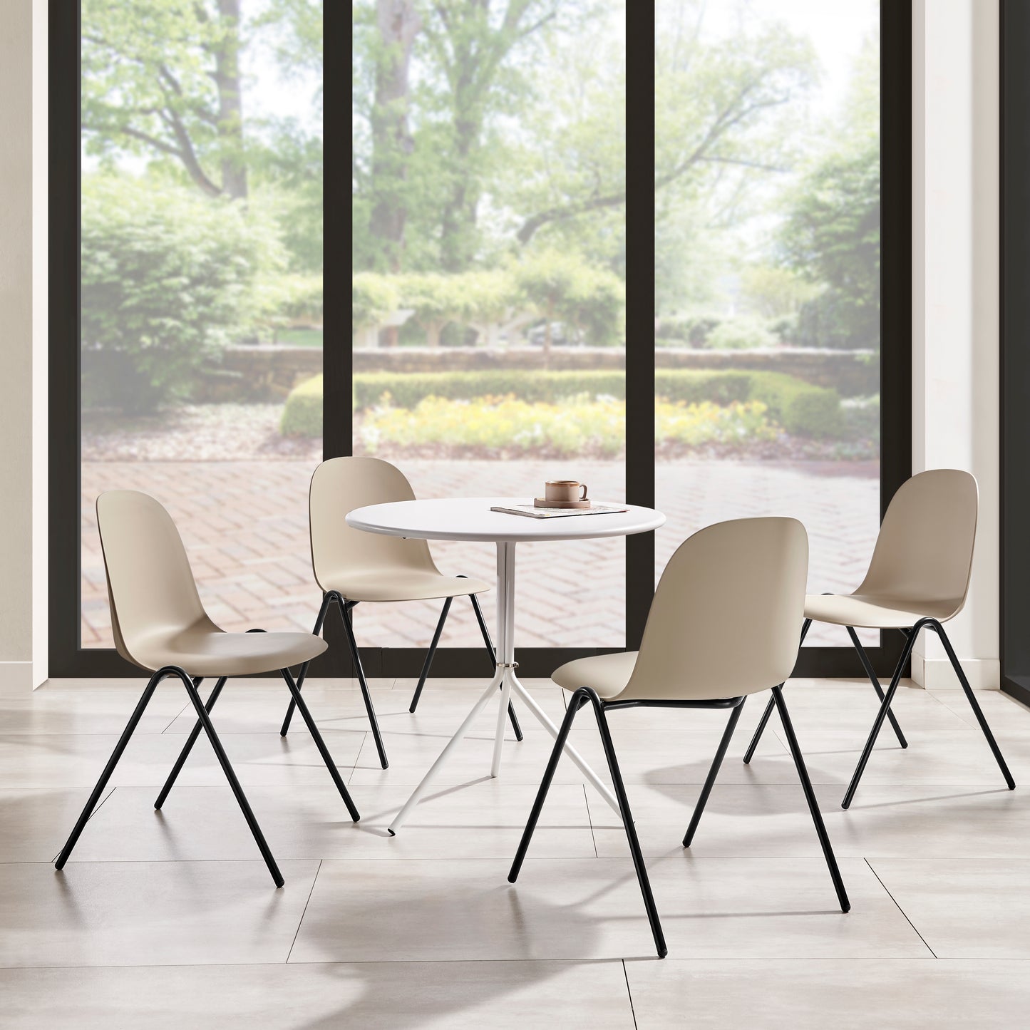 Berlin Contemporary Minimalist Dining Chair – Camel, Set of 4