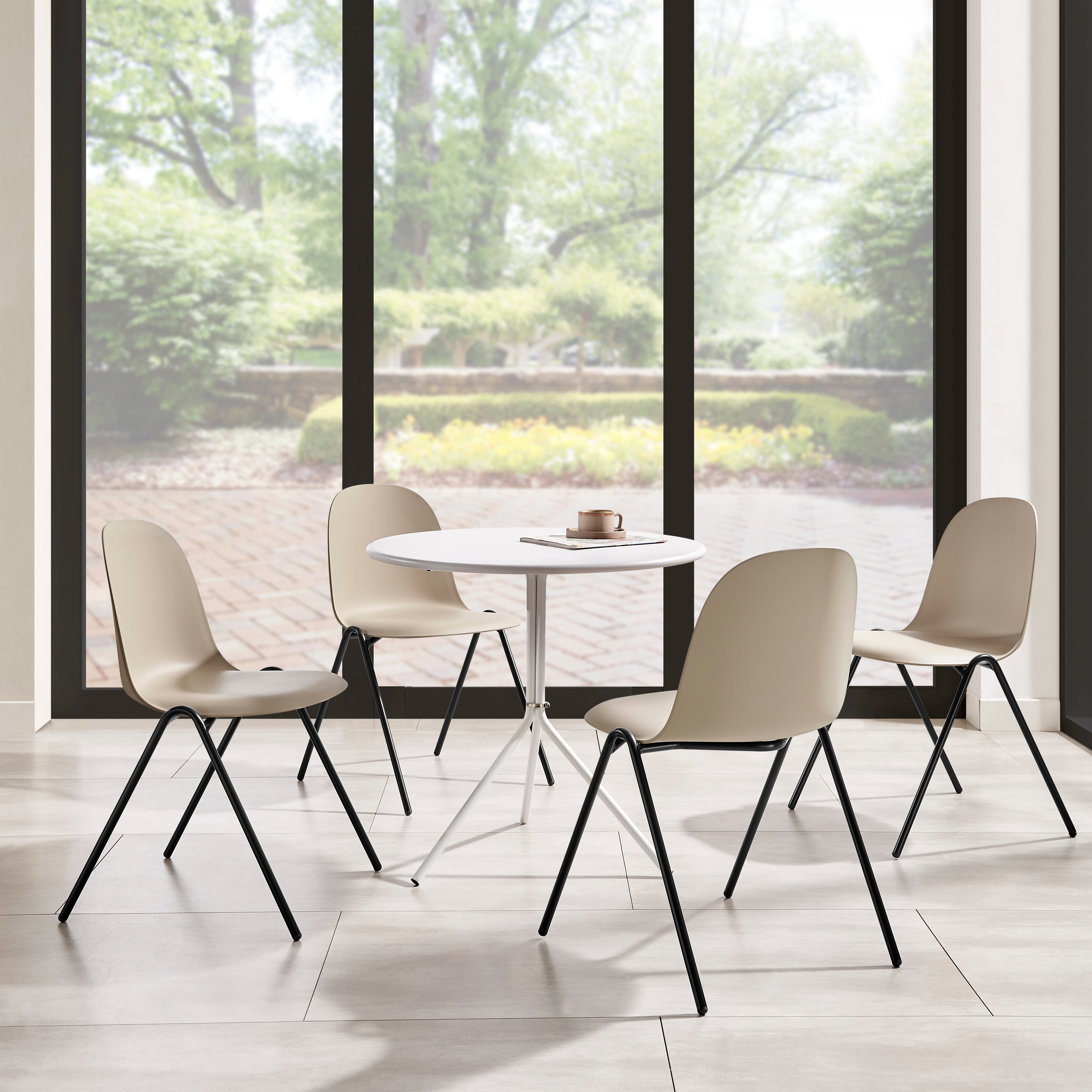 Berlin Contemporary Minimalist Dining Chair – Camel, Set of 4