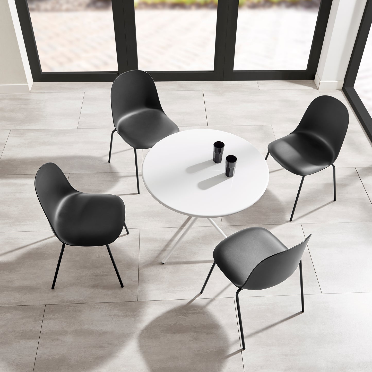 Kyoto Industrial Dining Chair – Black, Set of 4