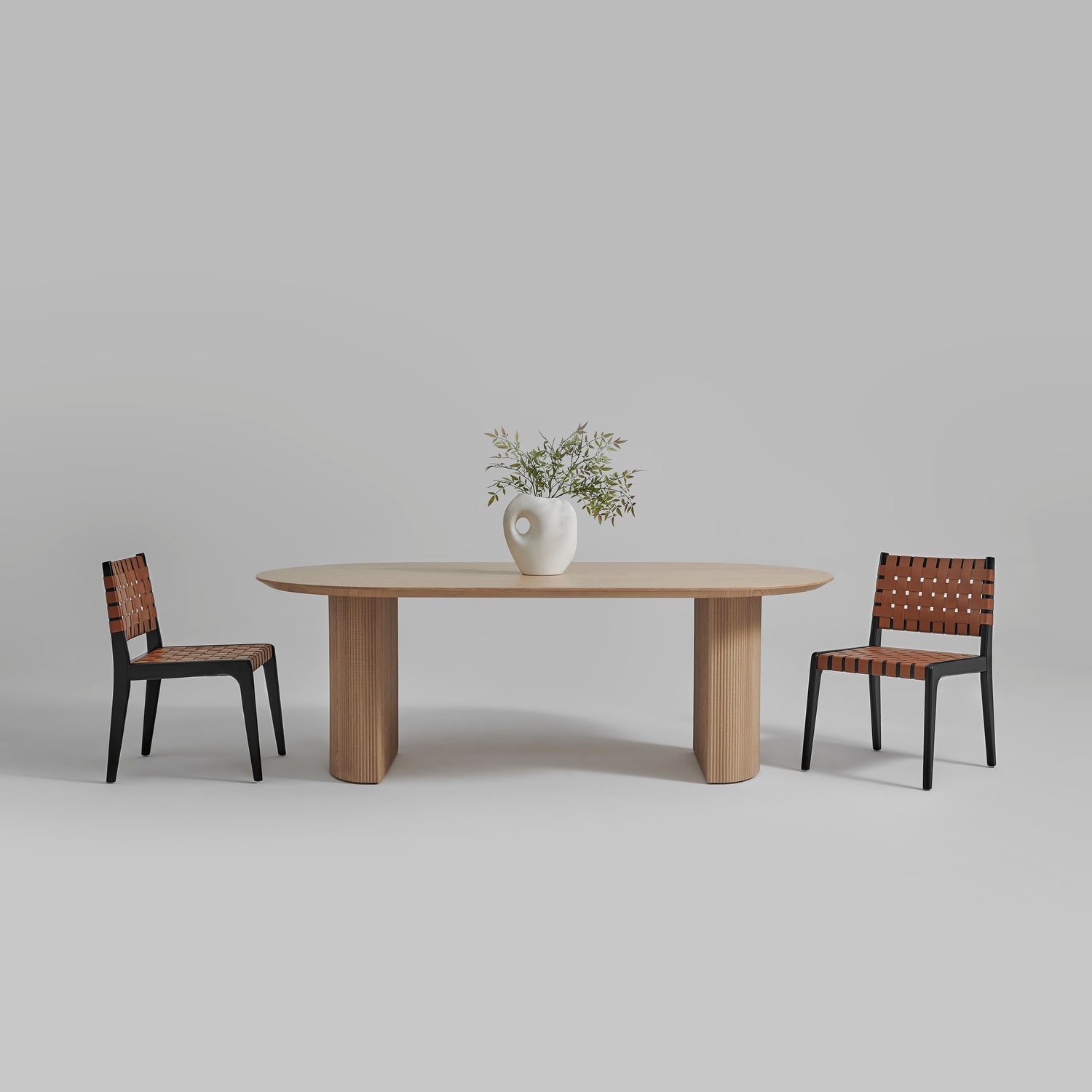 Vista Collection contemporary dining chair with faux leather seat and wood frame