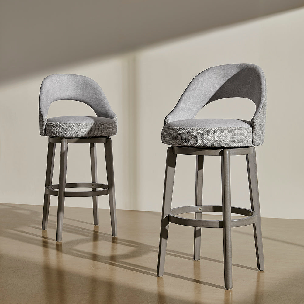 LA Jolla Swivel Velvet Bar Stools, Set of 2