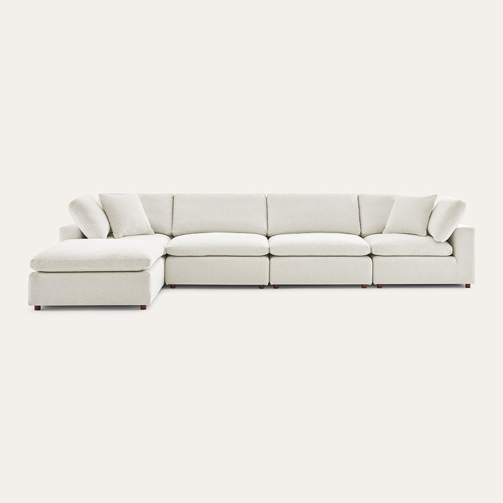 Serene minimalist comfort sofa of 5 pieces set
