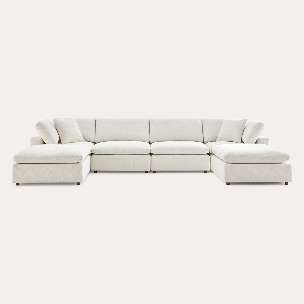 Serene minimalist comfort sofa of 6 pieces set