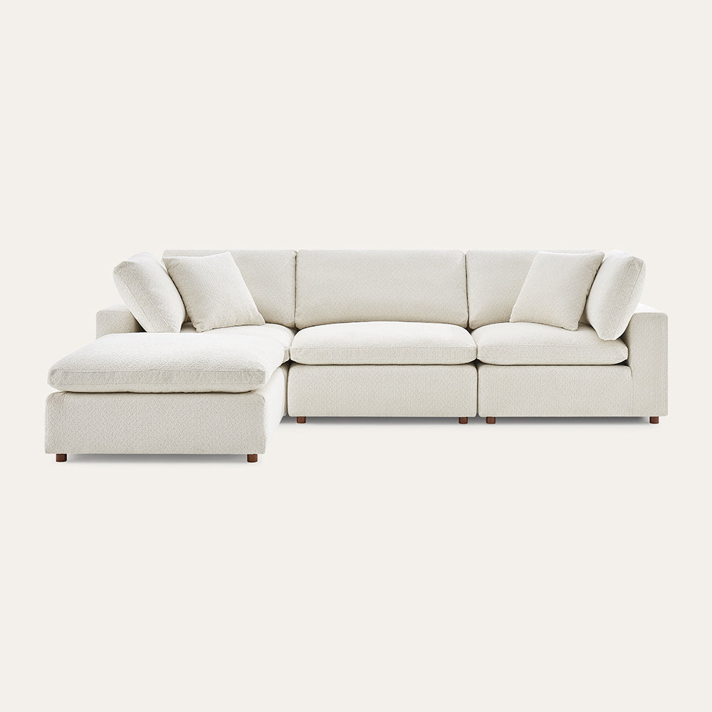 Serene minimalist comfort sofa of 4 pieces set