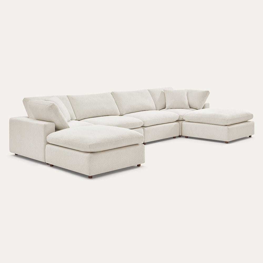 Serene minimalist comfort sofa of 6 pieces set