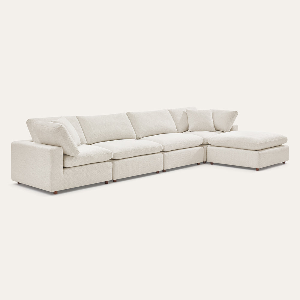 Serene minimalist comfort sofa of 5 pieces set