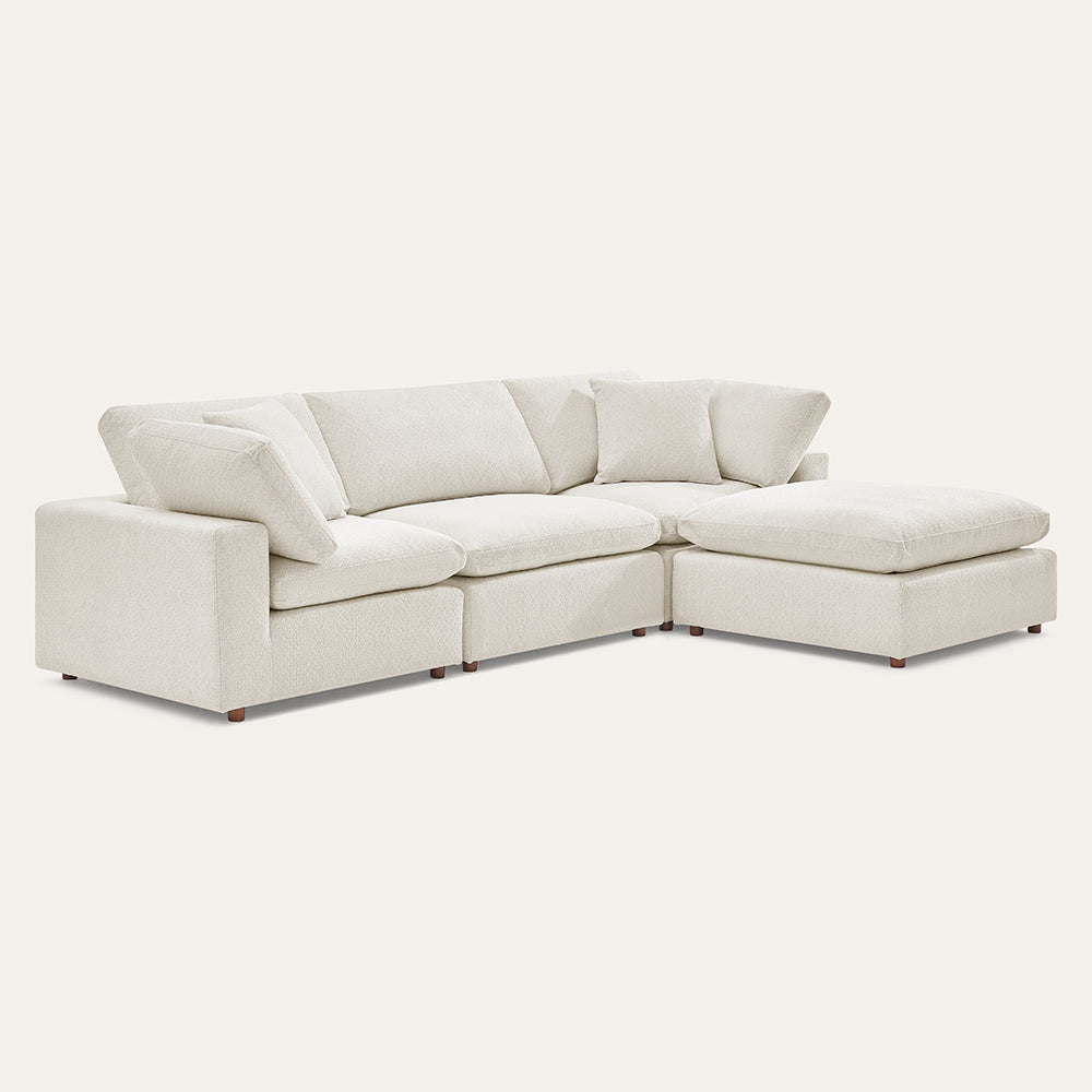 Serene minimalist comfort sofa of 4 pieces set