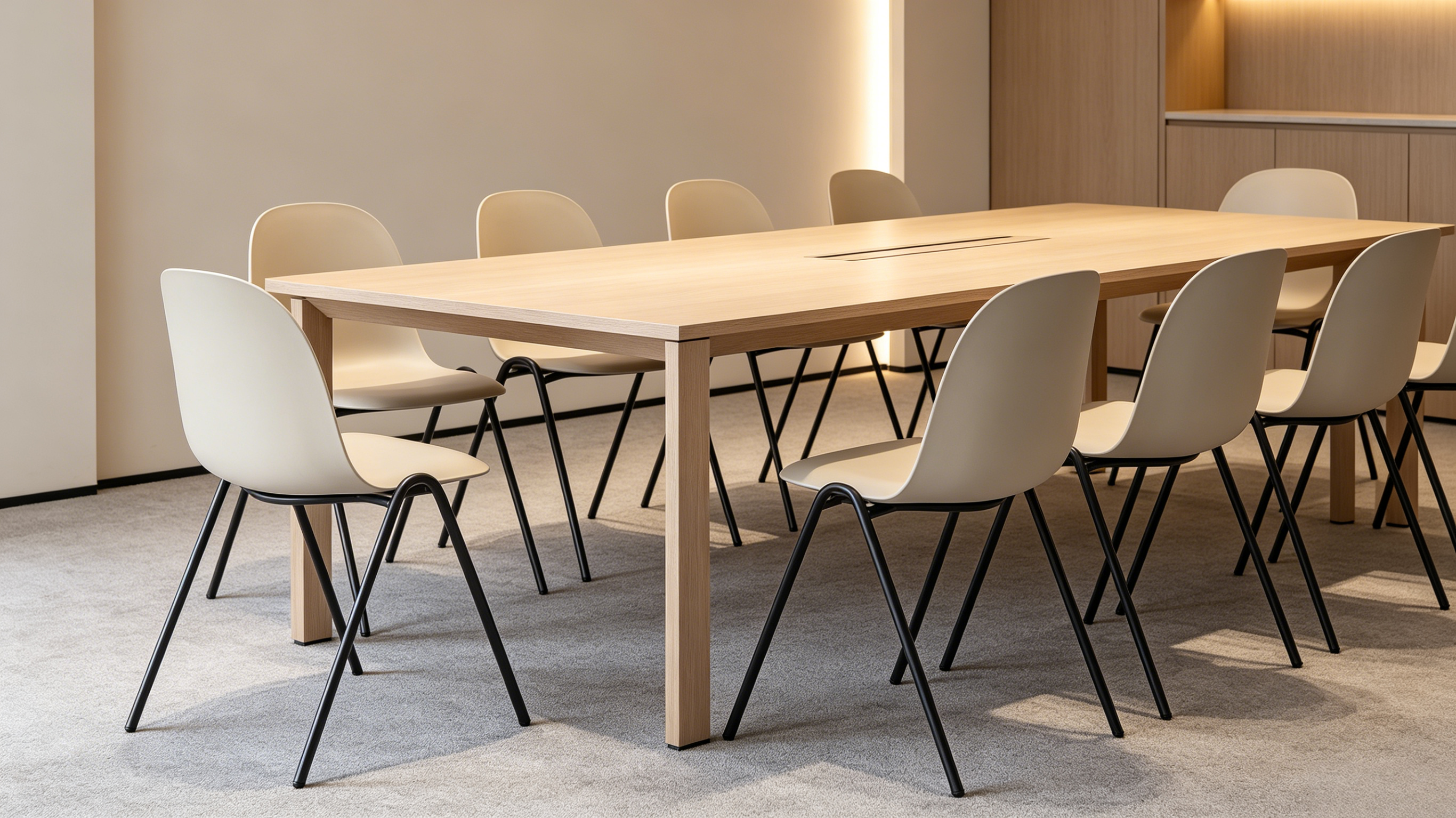 Camarillo Minimalist Stacking Chair – Camel, Set of 4