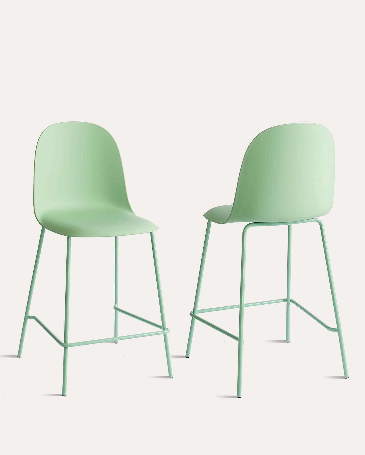 Kyoto Minimalist Industrial Counter Stool – Green, Set of 4